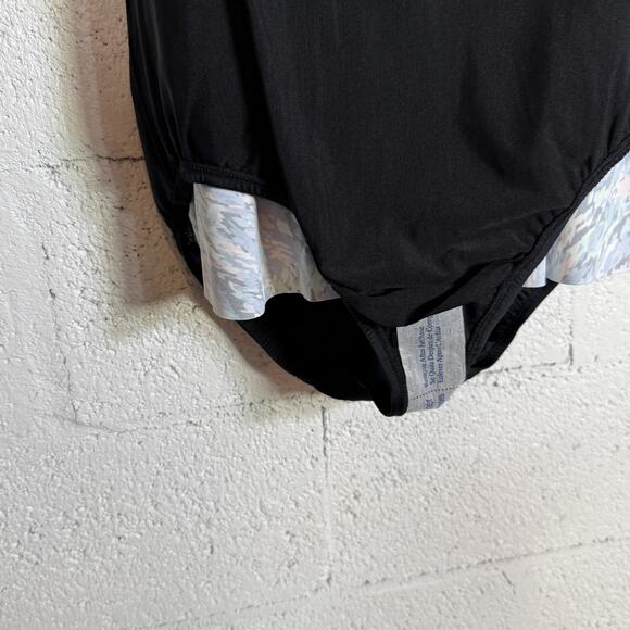 Swim Solutions Women's Printed Tiered Fauxkin Rainbow Rain 14 $102 - Picture 7 of 9